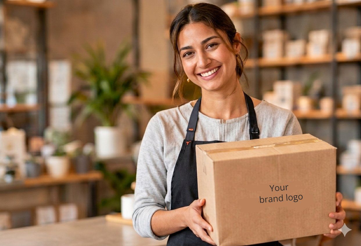 Retail worker preparing a customer order